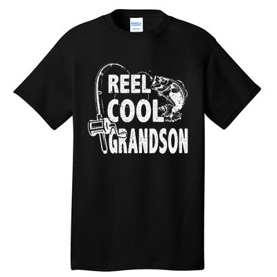 Vintage Reel Cool Grandson Birthday Fishing Tall T-Shirt