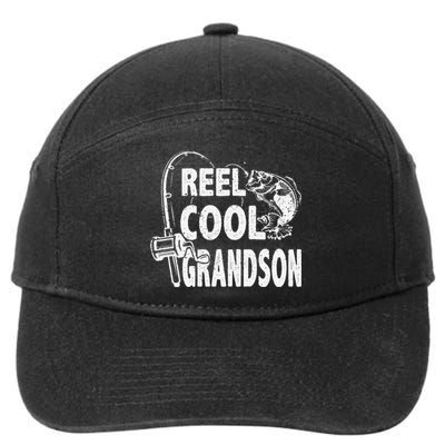 Vintage Reel Cool Grandson Birthday Fishing 7-Panel Snapback Hat