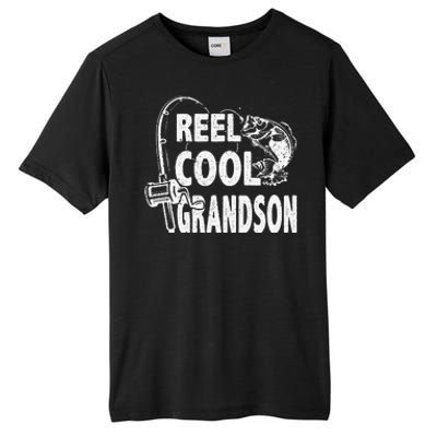 Vintage Reel Cool Grandson Birthday Fishing Tall Fusion ChromaSoft Performance T-Shirt