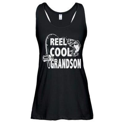 Vintage Reel Cool Grandson Birthday Fishing Ladies Essential Flowy Tank