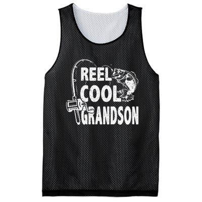 Vintage Reel Cool Grandson Birthday Fishing Mesh Reversible Basketball Jersey Tank