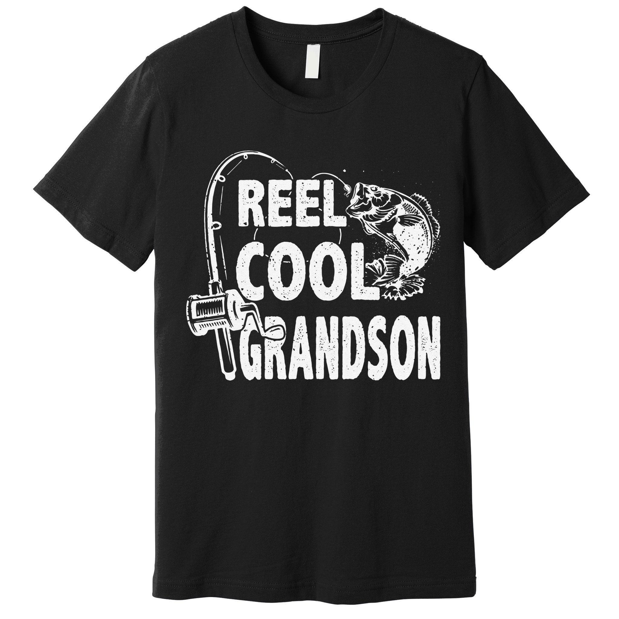 Vintage Reel Cool Grandson Birthday Fishing Premium T-Shirt