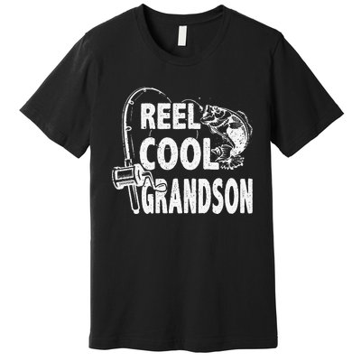 Vintage Reel Cool Grandson Birthday Fishing Premium T-Shirt