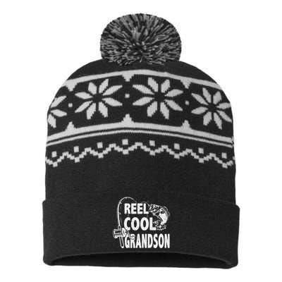 Vintage Reel Cool Grandson Birthday Fishing USA-Made Snowflake Beanie