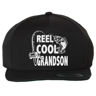 Vintage Reel Cool Grandson Birthday Fishing Wool Snapback Cap