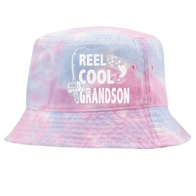 Vintage Reel Cool Grandson Birthday Fishing Tie-Dyed Bucket Hat