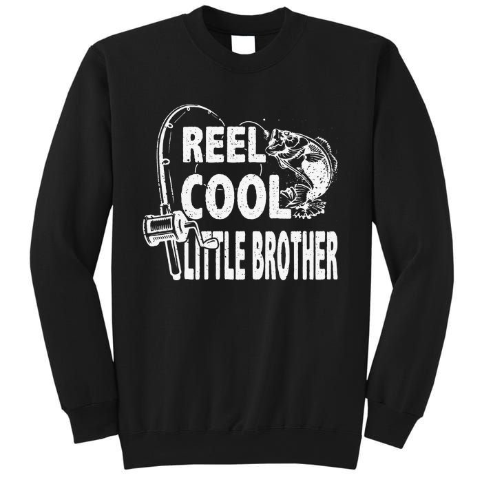 Vintage Reel Cool Little Brother Birthday Fishing Sweatshirt