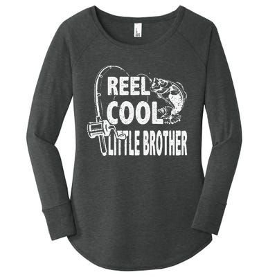 Vintage Reel Cool Little Brother Birthday Fishing Women's Perfect Tri Tunic Long Sleeve Shirt