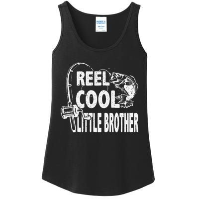 Vintage Reel Cool Little Brother Birthday Fishing Ladies Essential Tank