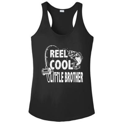 Vintage Reel Cool Little Brother Birthday Fishing Ladies PosiCharge Competitor Racerback Tank