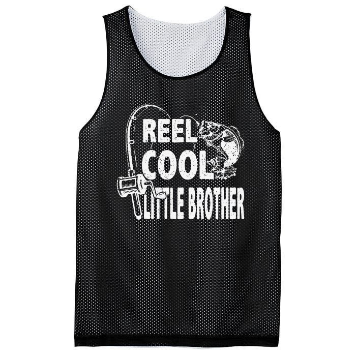 Vintage Reel Cool Little Brother Birthday Fishing Mesh Reversible Basketball Jersey Tank