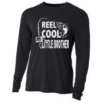 Vintage Reel Cool Little Brother Birthday Fishing Cooling Performance Long Sleeve Crew