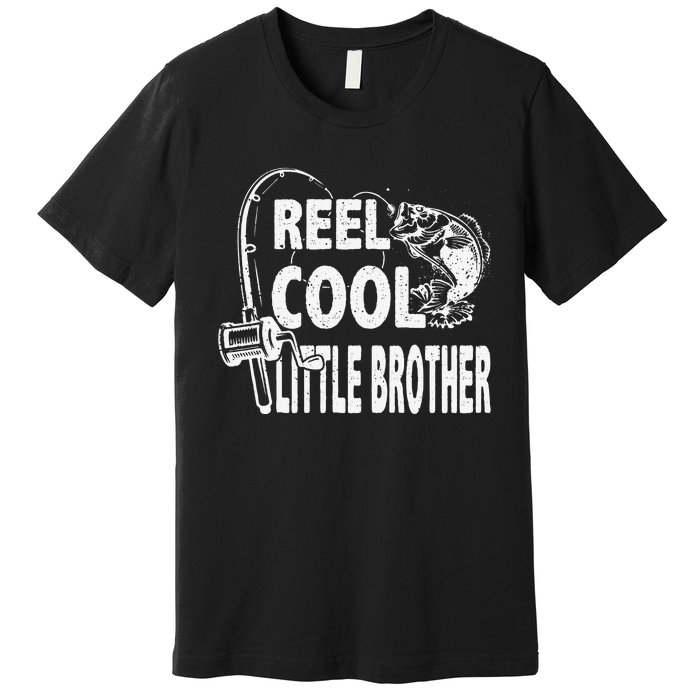 Vintage Reel Cool Little Brother Birthday Fishing Premium T-Shirt