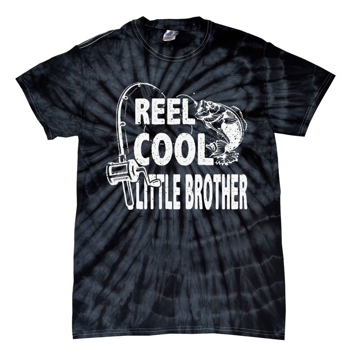 Vintage Reel Cool Little Brother Birthday Fishing Tie-Dye T-Shirt