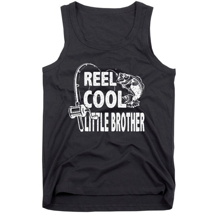 Vintage Reel Cool Little Brother Birthday Fishing Tank Top