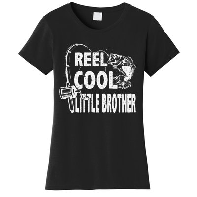 Vintage Reel Cool Little Brother Birthday Fishing Women's T-Shirt