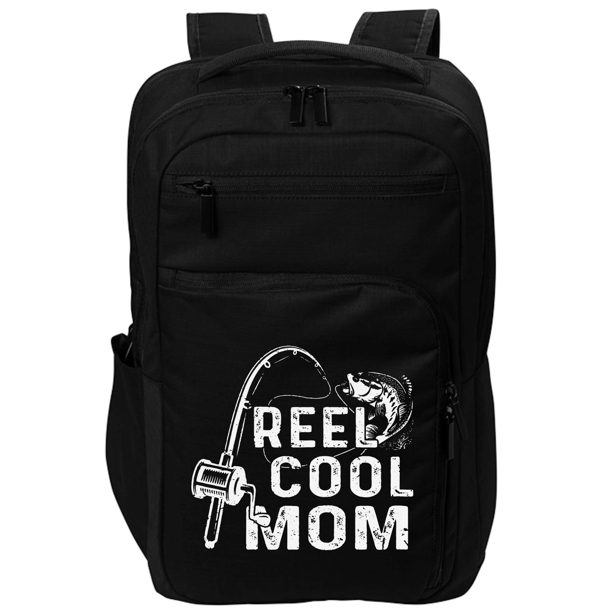 Vintage Reel Cool Mom Fishing Mom Grandma Mothers Day Impact Tech Backpack