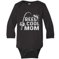 Vintage Reel Cool Mom Fishing Mom Grandma Mothers Day Baby Long Sleeve Bodysuit