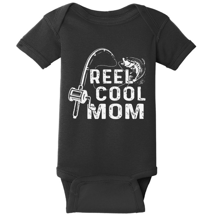 Vintage Reel Cool Mom Fishing Mom Grandma Mothers Day Baby Bodysuit