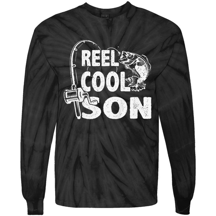 Vintage Reel Cool Son Birthday Fishing Gifts Tie-Dye Long Sleeve Shirt