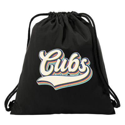 Vintage Retro Cubs Sports Logo Drawstring Bag