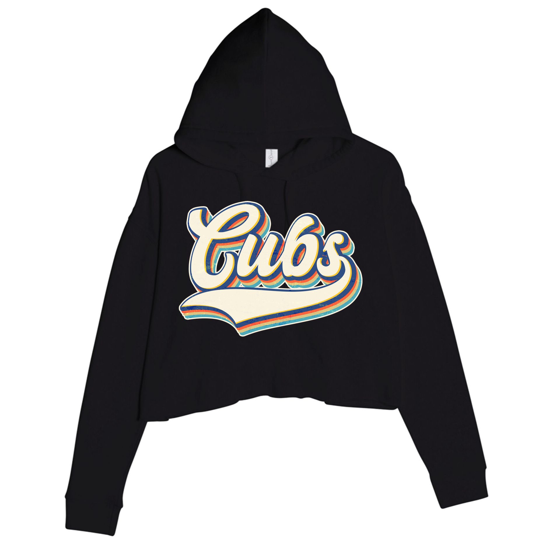 Vintage Retro Cubs Sports Logo Crop Fleece Hoodie