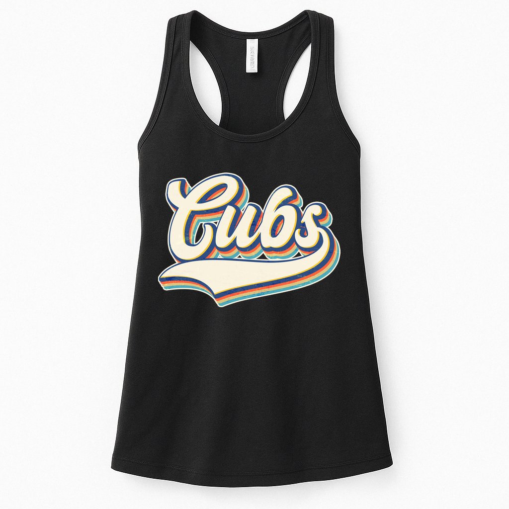 Vintage Retro Cubs Sports Logo Womens Tank Top