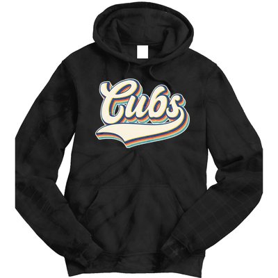 Vintage Retro Cubs Sports Logo Tie Dye Hoodie