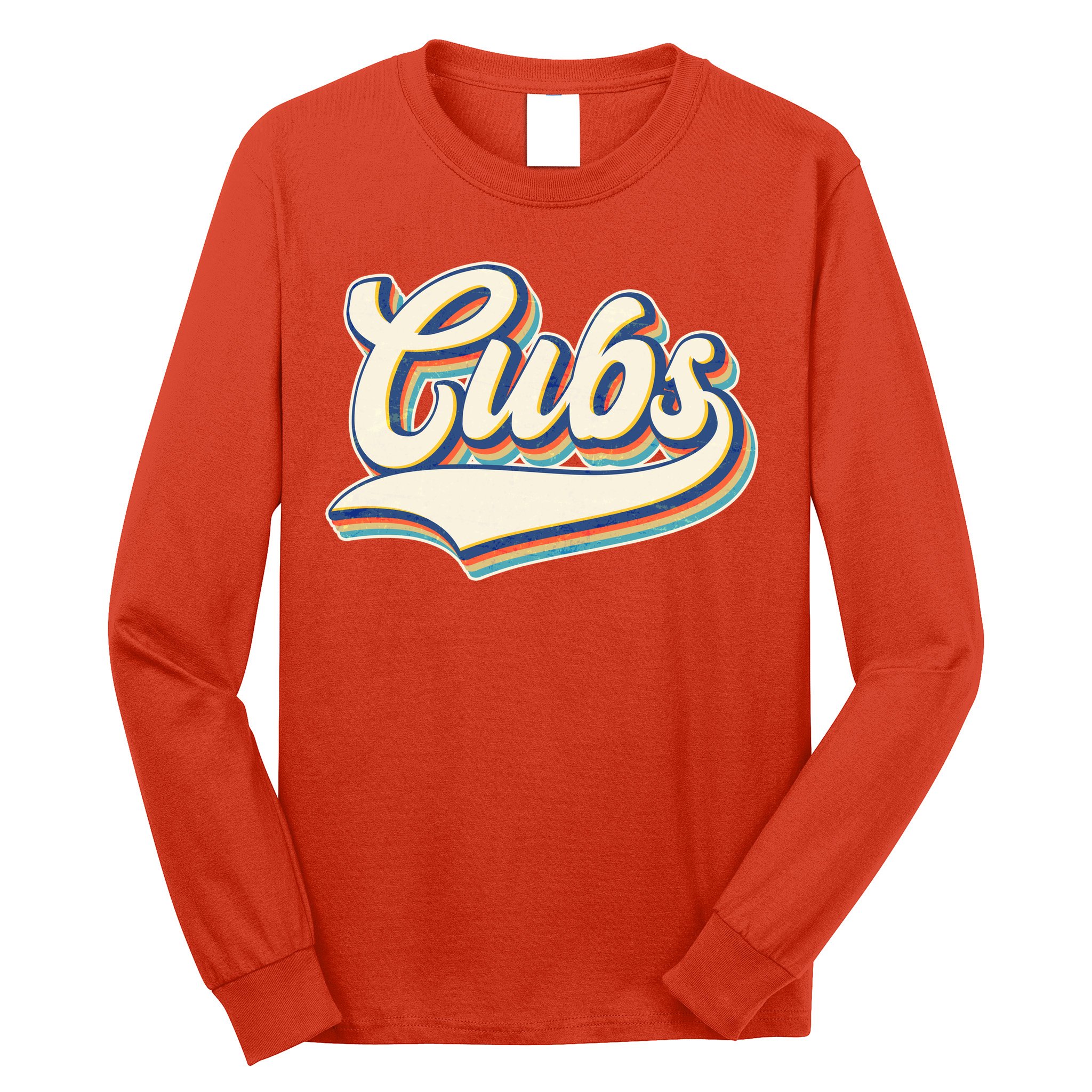Vintage Retro Cubs Sports Logo Long Sleeve Shirt