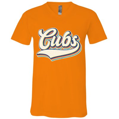 Vintage Retro Cubs Sports Logo V-Neck T-Shirt