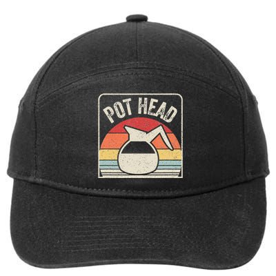 Vintage Retro Coffee Pot Head 7-Panel Snapback Hat