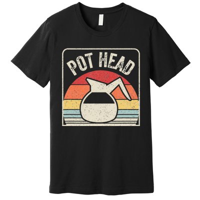 Vintage Retro Coffee Pot Head Premium T-Shirt