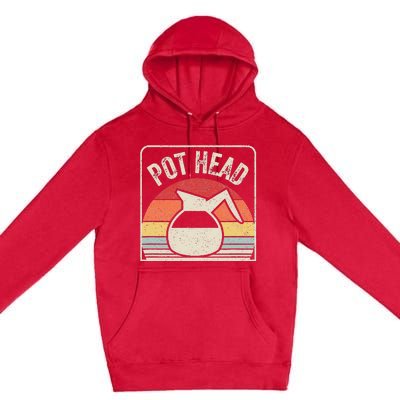 Vintage Retro Coffee Pot Head Premium Pullover Hoodie