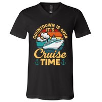 Vintage Retro Countdown Is Over ItS Cruise Time Cruising V-Neck T-Shirt