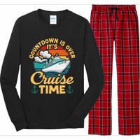 Vintage Retro Countdown Is Over ItS Cruise Time Cruising Long Sleeve Pajama Set