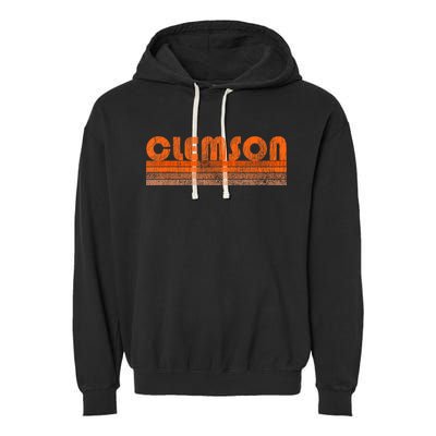 Vintage Retro Clemson Sc Souvenir Garment-Dyed Fleece Hoodie
