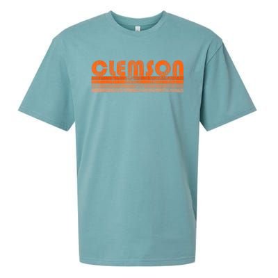 Vintage Retro Clemson Sc Souvenir Sueded Cloud Jersey T-Shirt