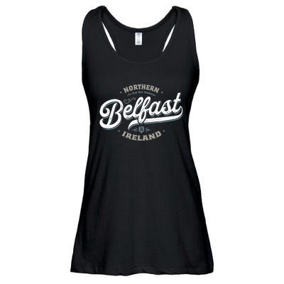 Vintage Retro City Travel Capital Belfast Northern Ireland Ladies Essential Flowy Tank