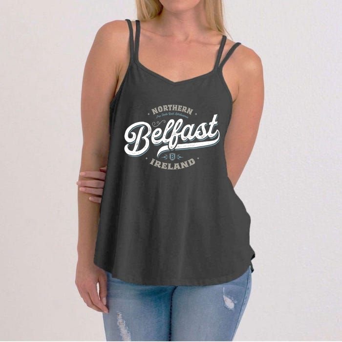 Vintage Retro City Travel Capital Belfast Northern Ireland Women's Strappy Tank