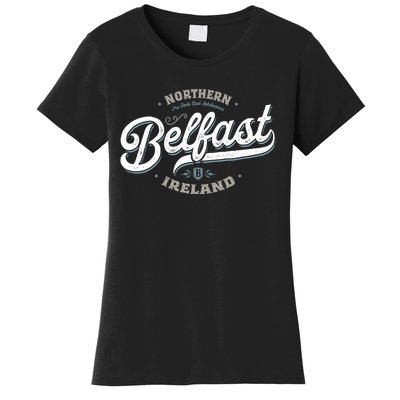 Vintage Retro City Travel Capital Belfast Northern Ireland Women's T-Shirt