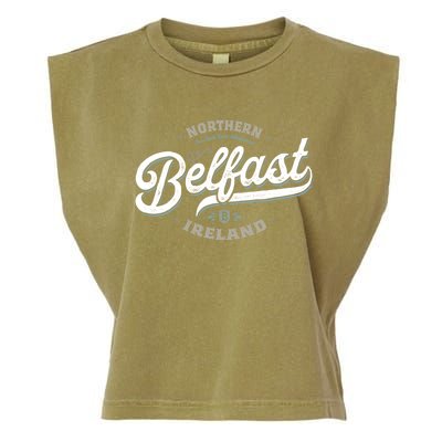 Vintage Retro City Travel Capital Belfast Northern Ireland Garment-Dyed Women's Muscle Tee