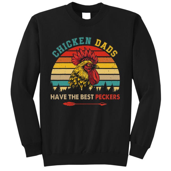 Vintage Retro Chicken Dads Have The Best Peckers Farmer Tall Sweatshirt