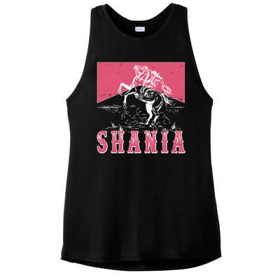 Vintage Retro Cowgirl Shania Ladies PosiCharge Tri-Blend Wicking Tank