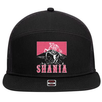 Vintage Retro Cowgirl Shania 7 Panel Mesh Trucker Snapback Hat