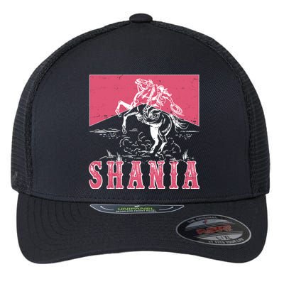 Vintage Retro Cowgirl Shania Flexfit Unipanel Trucker Cap