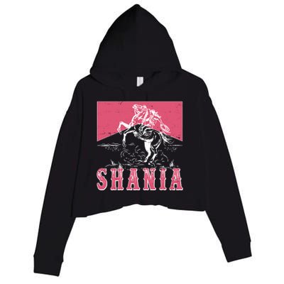 Vintage Retro Cowgirl Shania Crop Fleece Hoodie