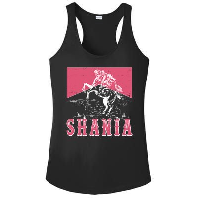 Vintage Retro Cowgirl Shania Ladies PosiCharge Competitor Racerback Tank