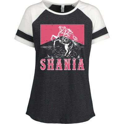 Vintage Retro Cowgirl Shania Enza Ladies Jersey Colorblock Tee