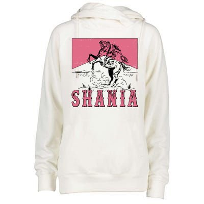 Vintage Retro Cowgirl Shania Womens Funnel Neck Pullover Hood