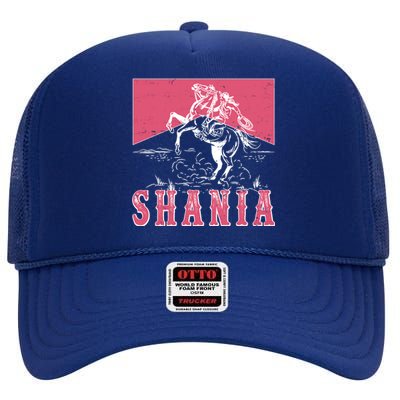 Vintage Retro Cowgirl Shania High Crown Mesh Back Trucker Hat